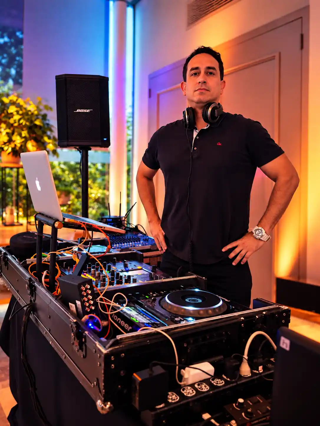 Fabrizio Castillo junto a su equipo de DJ